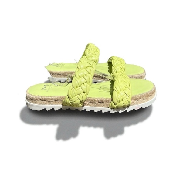 🌻NEW Marc Fisher Green "Jaimee" Leather Slide Sandals Size 5 - Picture 4 of 11